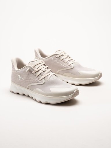 Tamaris - Beige sportiga sneakers i textil