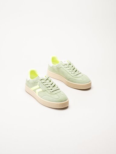 Tamaris - Gröna sneakers i nubuck