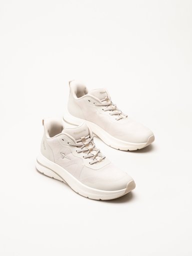 Tamaris - Beige sneakers i textil