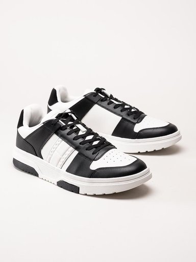 Tommy Hilfiger - TJM leather Cupsole 2.0 - Svart vita sneakers i skinn