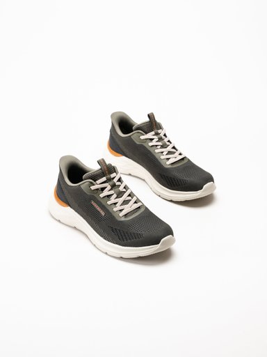 Skechers - Slip-Ins Garner - Mörkgröna slip-Ins sneakers i mesh