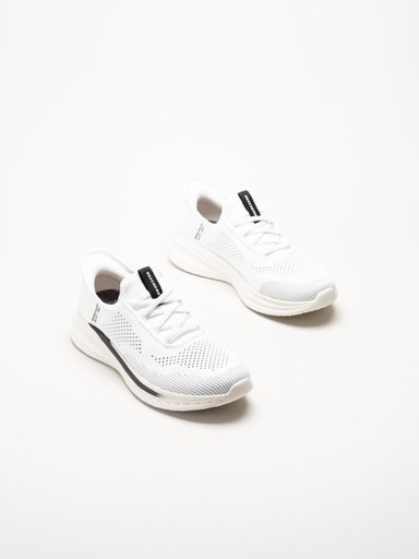 Skechers - Relaxed Fit - Vita slip-ins sneakers i stickad textil