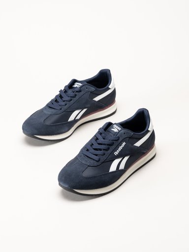 Reebok - World 70 - Mörkblå sneakers i mocka  och textil