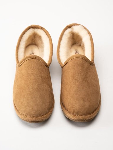 Shepherd - Hilde - Ljusbruna slip on fårskinnstofflor
