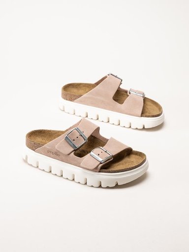 Birkenstock - Arizona Platform Suede - Gammelrosa slip in platåsandaler