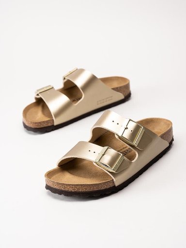 Birkenstock - Arizona Birko-Flor narrow - Guldmetallic slip in sandaler