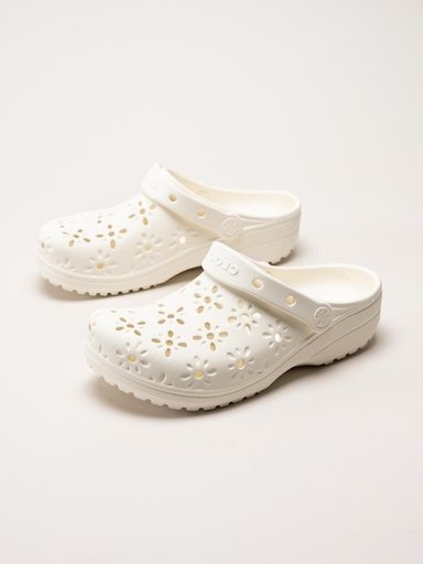 Crocs - Classic Floral Cut Out Clog - Vita badtofflor