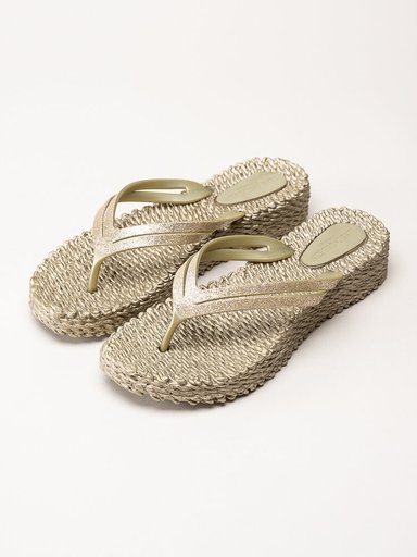 Ilse Jacobsen - Cheerful 13 - Guldfärgade flip flop med glitterremmar