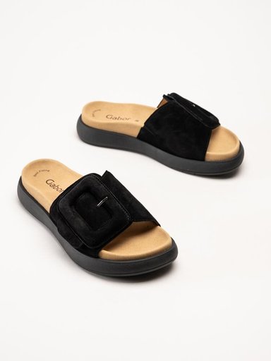 Gabor - Svarta slip in tofflor i mocka