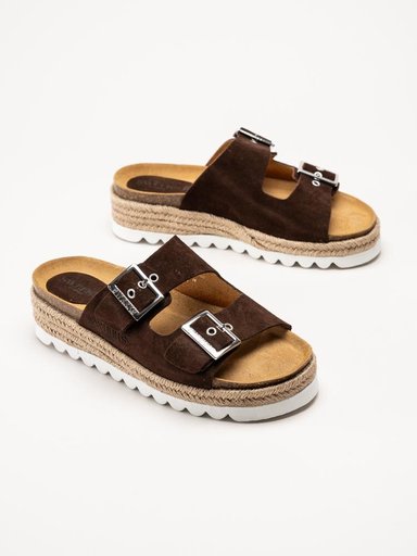 Sweeks - Sonja - Bruna slip in sandaler i mocka