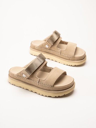 UGG - W Goldenstar Glide - Beige sandaler i mocka
