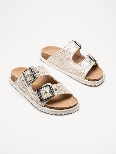 Colors of California - Silvriga Bio-sandaler i fin flätning