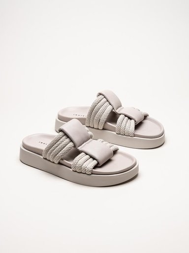 Inuikii - Cord Athena - Grå slip in sandaler i skinn
