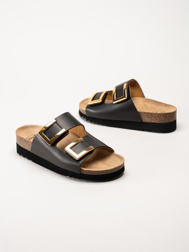 Scholl - Monterey - Svarta slip in sandaler i skinn