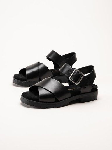 Clarks - Orinoco Cross D - Svarta remsandaler i skinn