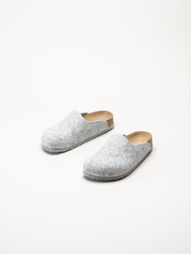 Birkenstock - Amsterdam Wool Felt - Ljusgrå tofflor i ullfilt