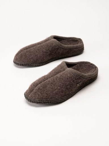 Ulle - Ulle Original - Mörkbruna slip in tofflor i ull