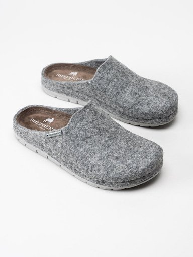 Shepherd - Annsofie - Grå slip in tofflor i ull