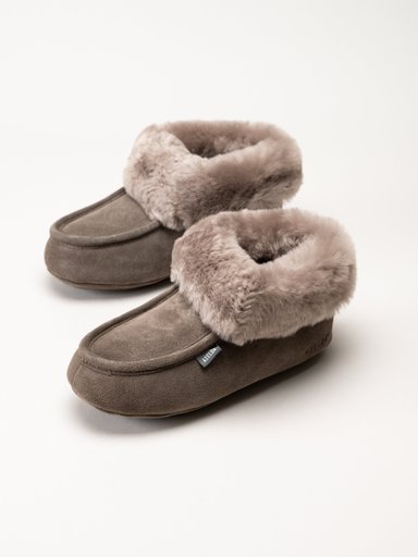 Axelda - London - Bruna fårskinnsfodrade tofflor