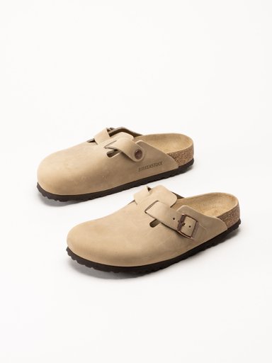 Birkenstock - Boston - Beige slip-in sandaler i oljad nubuck