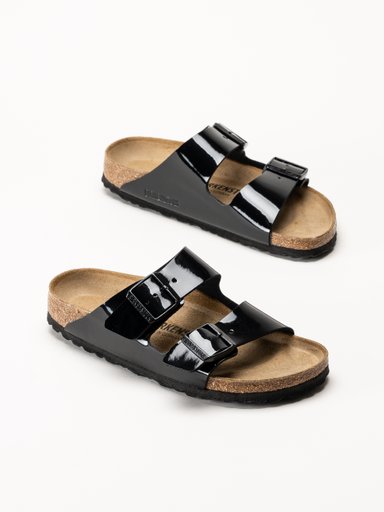 Birkenstock - Arizona Birko-Flor Patent - Svarta slip in sandaler i lack