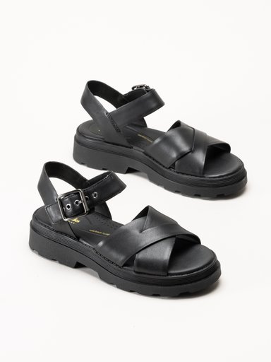 Clarks - Orinoco3 Cross - Svarta sandaler i skinn