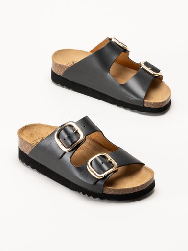 Scholl - Ilary 2 Strap - Svarta sandaler i skinn