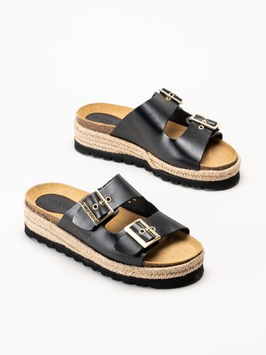 Sweeks - Sonja - Svarta sandaler i skinn
