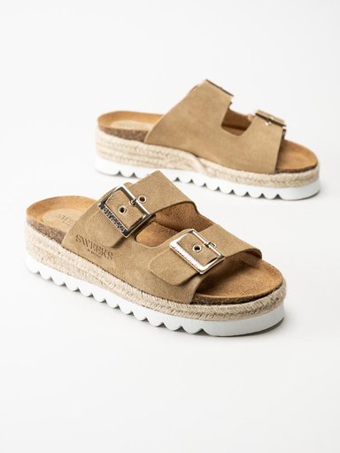 Sweeks - Sonja - Beige sandaler i mocka