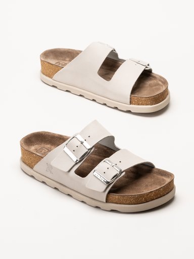 Rieker - Ljusgrå sandaler i nubuck