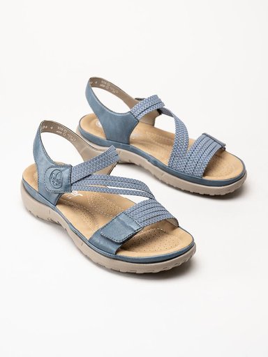 Rieker - Blå sandaler med resårremmar