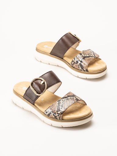 Remonte - Bruna sandaler i skinn
