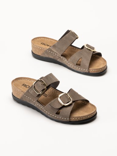 Rohde - Soave 40 - Bruna slip in sandaler med kilklack