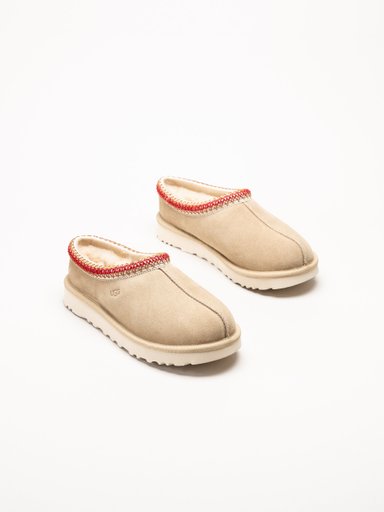 UGG - W Tasman II - Beige fårskinnsfodrade tofflor