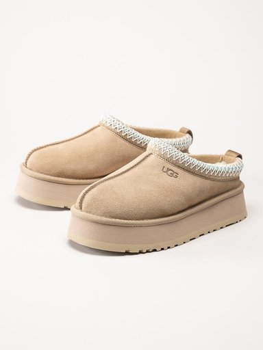 UGG - W Tazz II - Beige fårskinnsfodrade tofflor i mocka