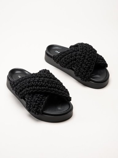 Inuikii - Woven - Svarta virkade sandaler