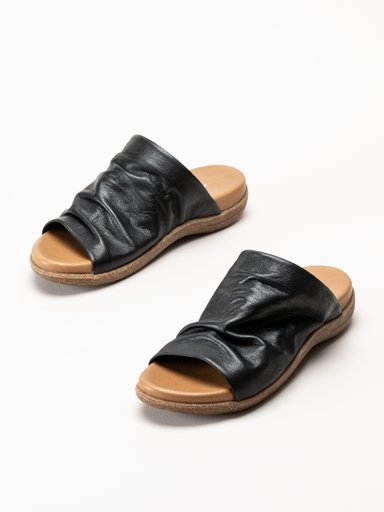 Andrea Conti - Svarta sandaler i skinn