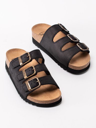 Scholl - Rio - Svarta slip in sandaler i nubuck