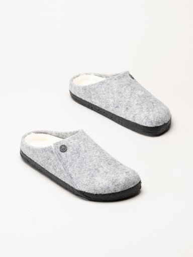 Birkenstock - Zermatt - Ljusgrå ulltofflor