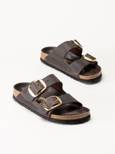 Birkenstock - Arizona Big Buckle - Mörkbruna slip in sandaler