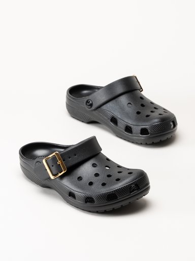 Crocs - Classic Metallic Clog - Svarta slip-in tofflor