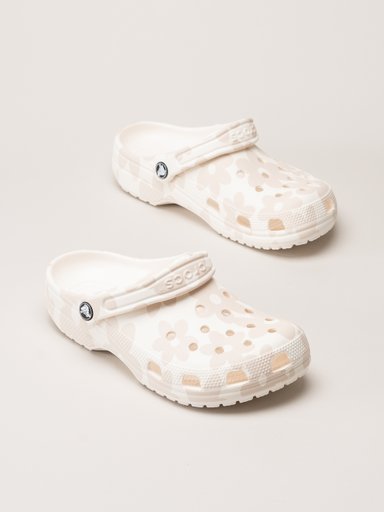 Crocs - Classic Pop Petals Clog - Vit slip in tofflor