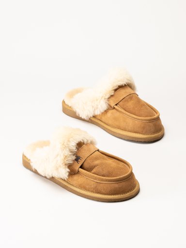Shepherd - Cabris - Bruna fårskinnstofflor
