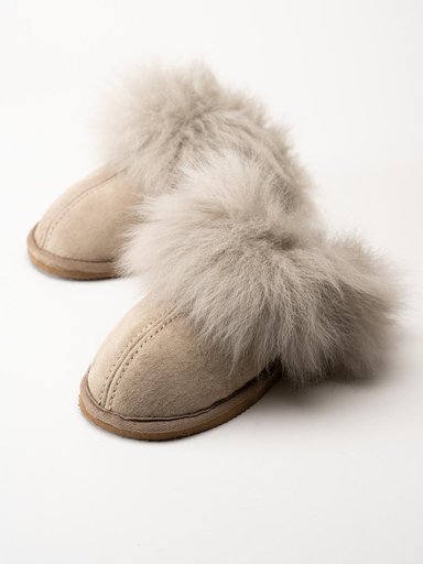 Shepherd - Evelina - Grå fårskinnstofflor