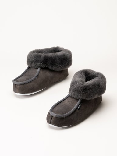 Shepherd - Moa - Grå fårskinnstofflor
