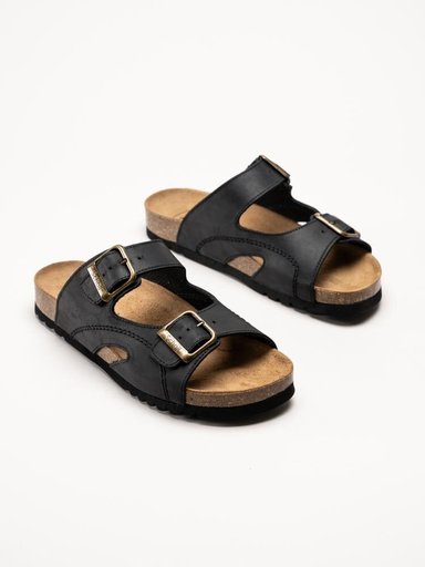 Scholl - Moldava AD - Svarta slip in sandaler i oljad nubuck
