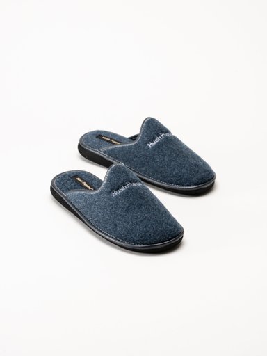 Hush Puppies - Men´s Manuel - Blåa tofflor i filt