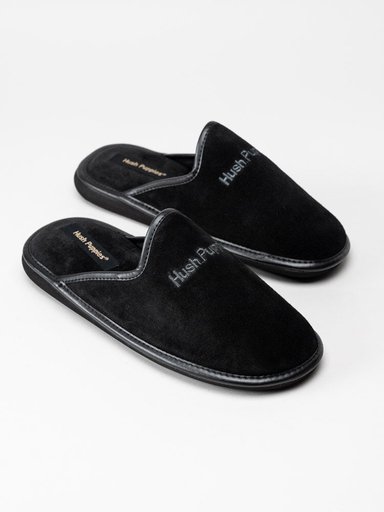 Hush Puppies - Mens Marco - Svarta slip in tofflor i mocka