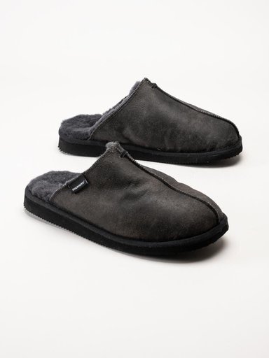 Shepherd - Hugo - Svarta slip in fårskinnstofflor