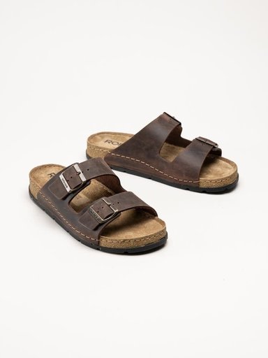 Rohde - H.Soave - Mörkbruna slip in sandaler